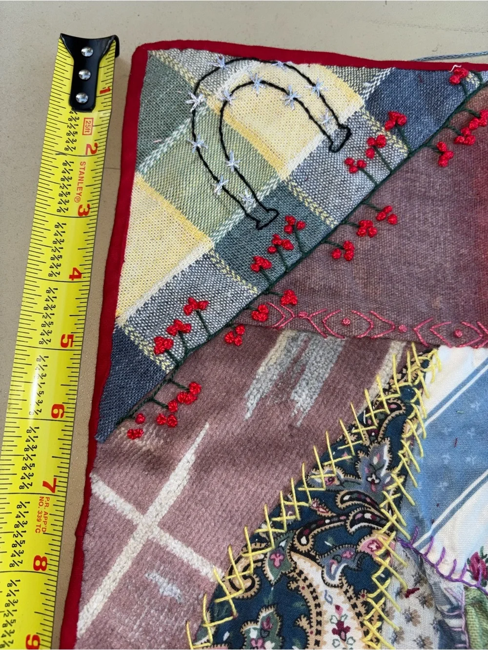 Handmade Patchwork Textile Wall Hanging - Multicolor Kassy Van Trump original